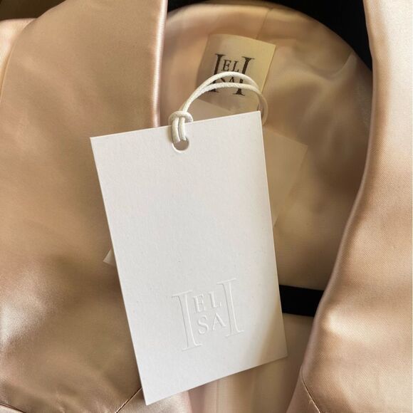 FINAL price HELSA Heavy Satin Double Breasted Jacket pale pink blazer Revolve L - Picture 12 of 15